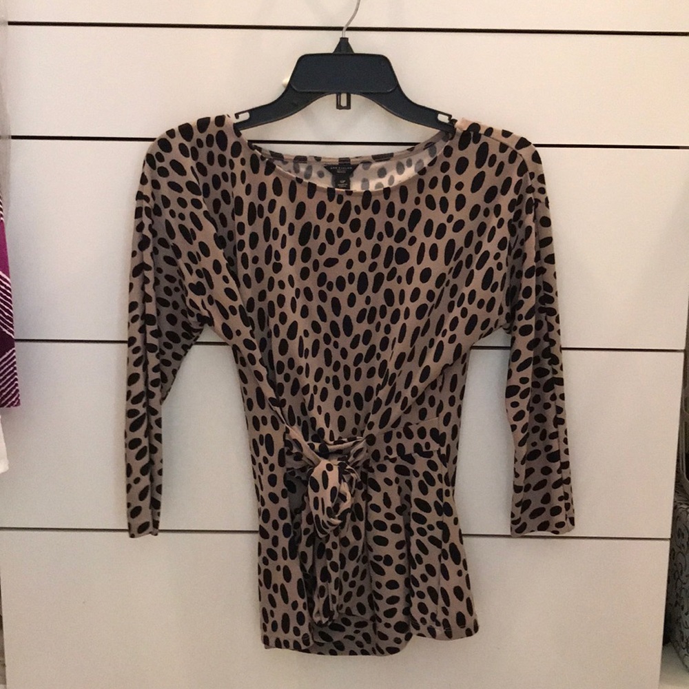 Ann Taylor spotted wrap top